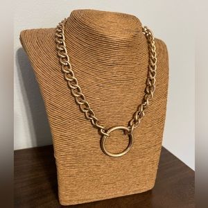 Gold Chain Necklace with Hoop